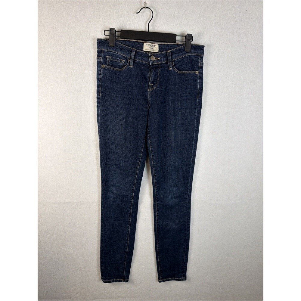 Frame Denim Le High Skinny Jeans Womens 27 Blue Dark Wash High Rise Stretch